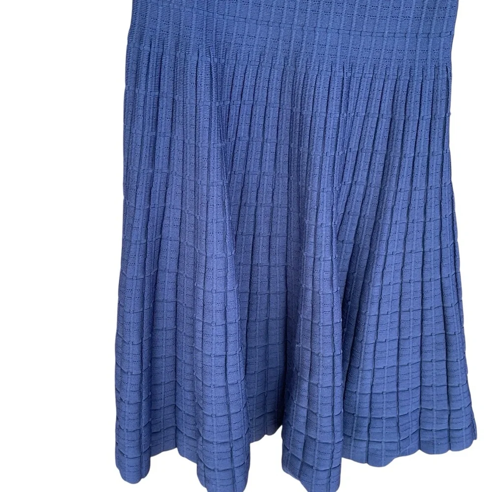 Michael Kors One-Shoulder‎ Knit fit and flare  Skater Dress, Navy Blue Size S